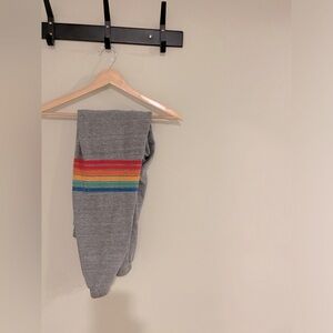 Aviator Nation Sweats - Grey and Rainbow - Size Large